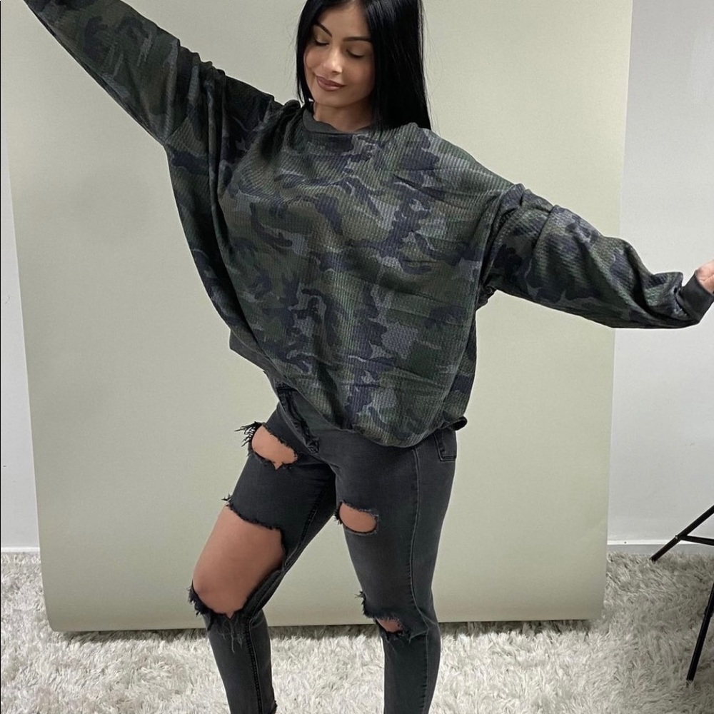 Camo pullover.